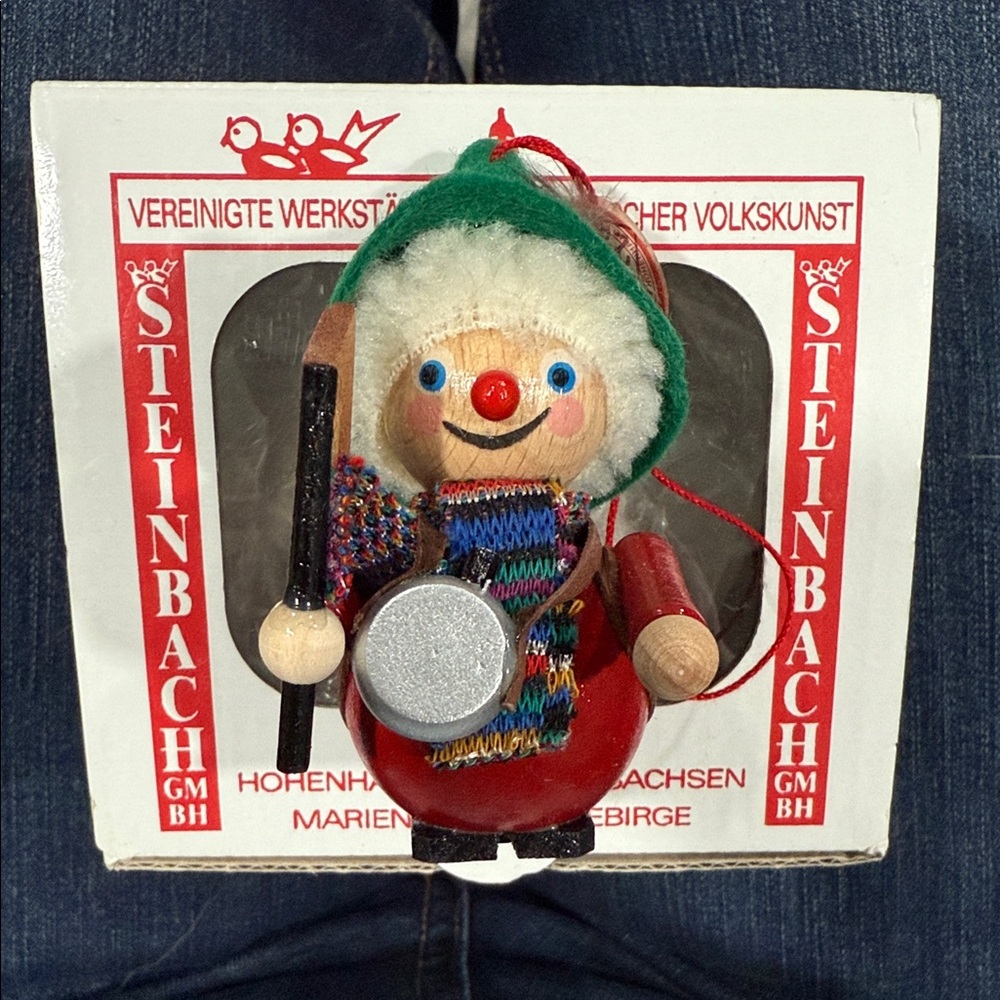 Wooden Red and Green Woodsman Ornament